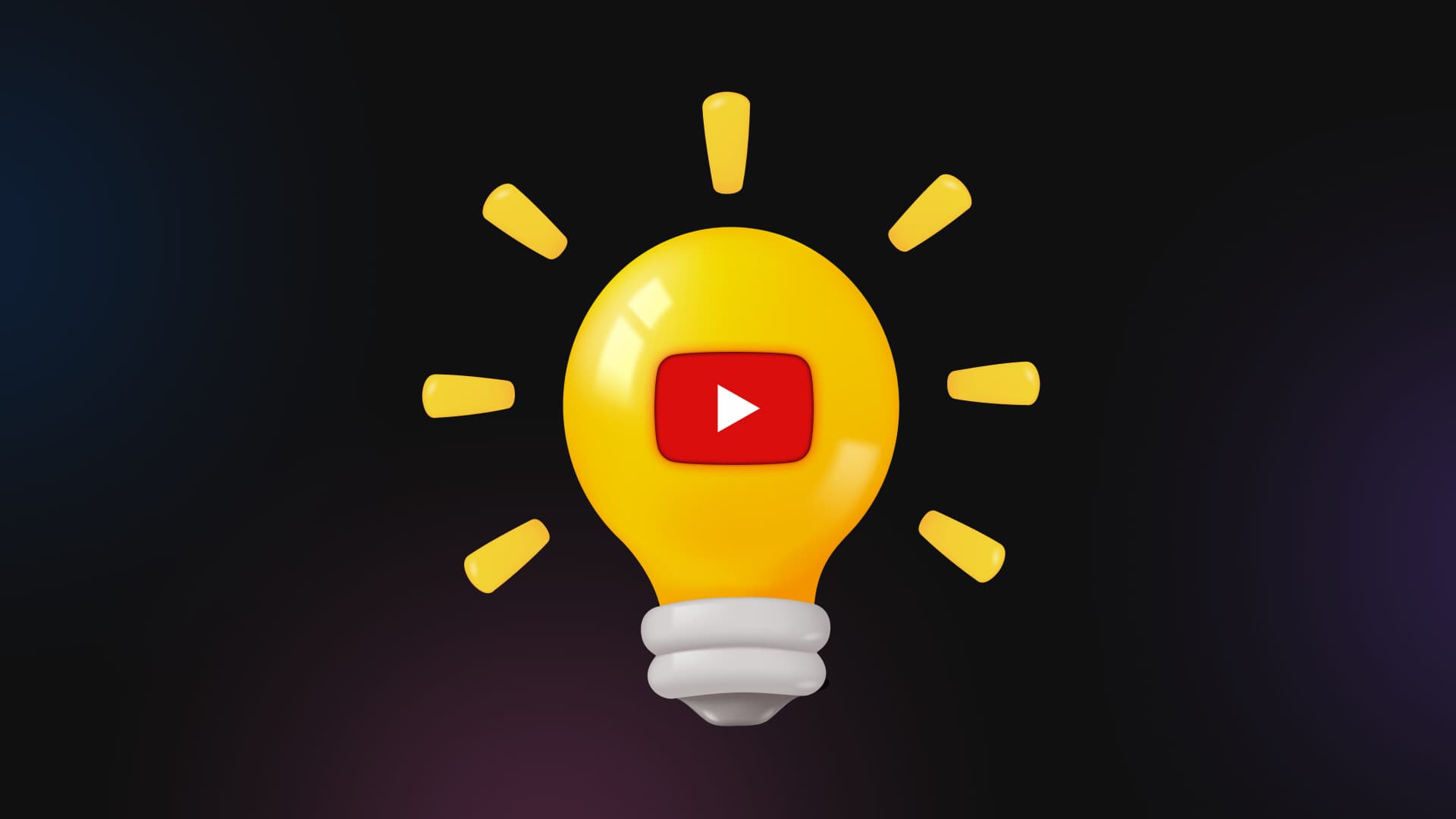 An illustration of a lightbulb with the YouTube icon on it.