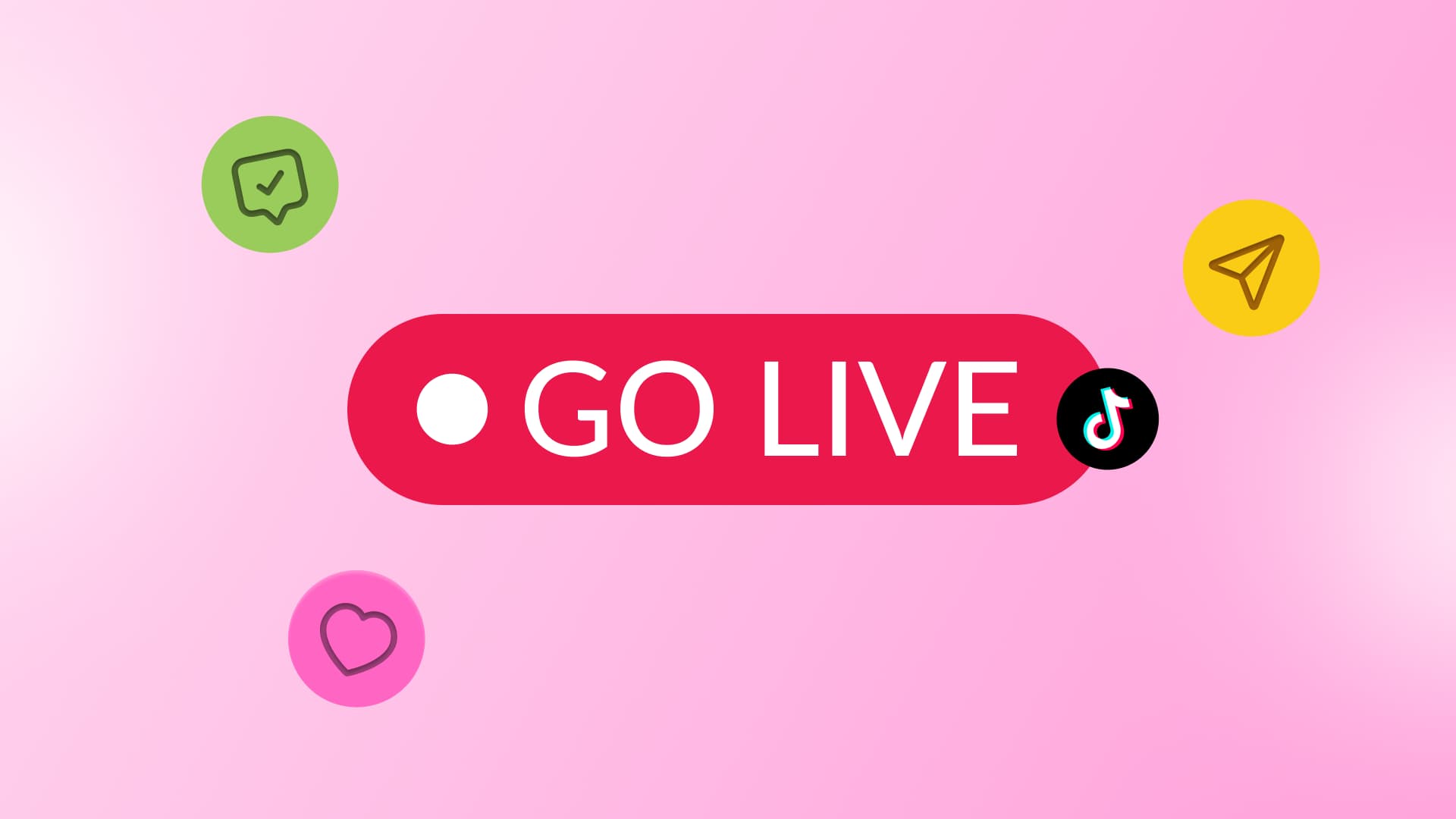 An illustration of a "GO LIVE" button on TikTok.