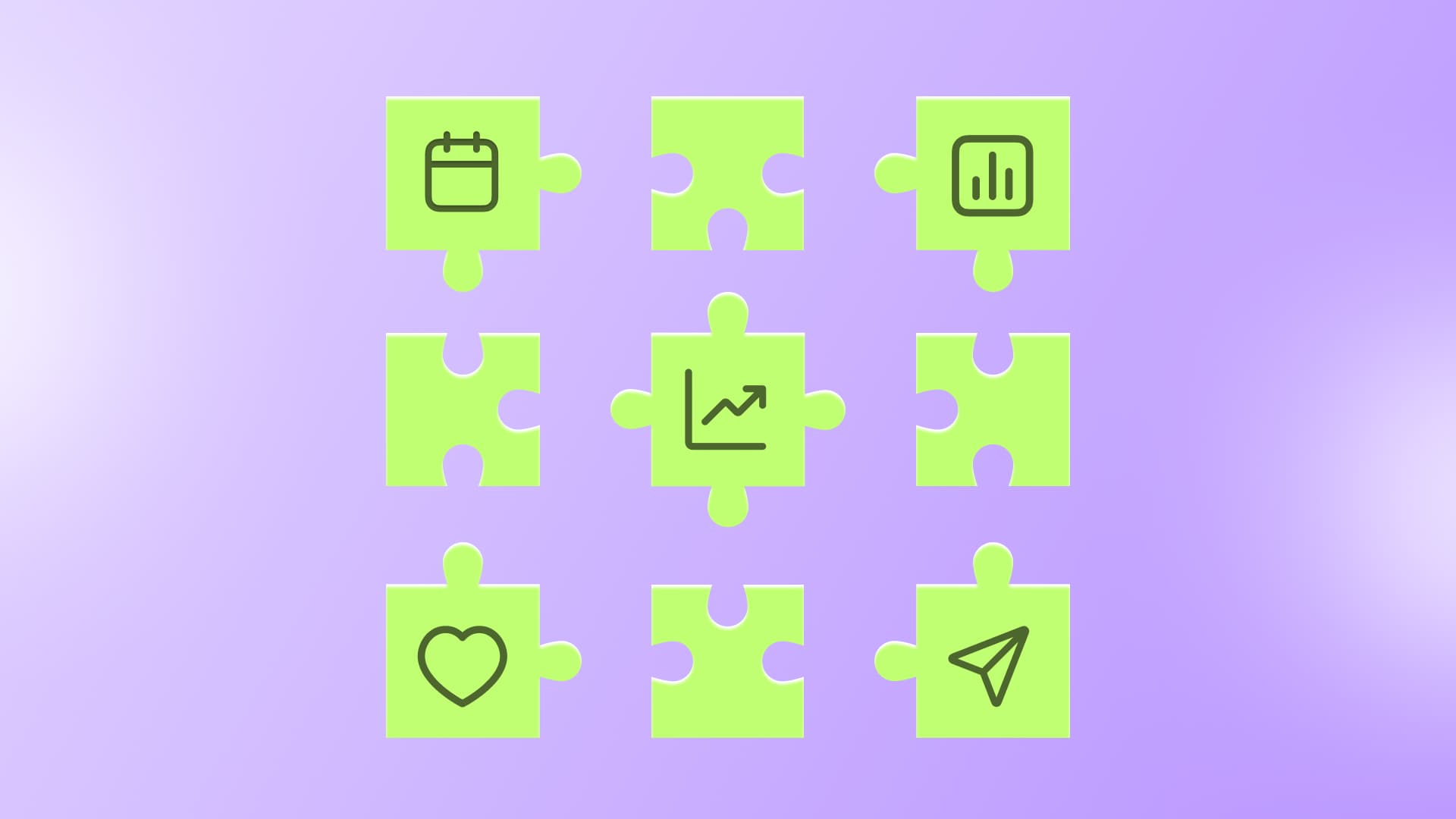 An illustration of puzzle pieces for different tools agencies need to manage social media.