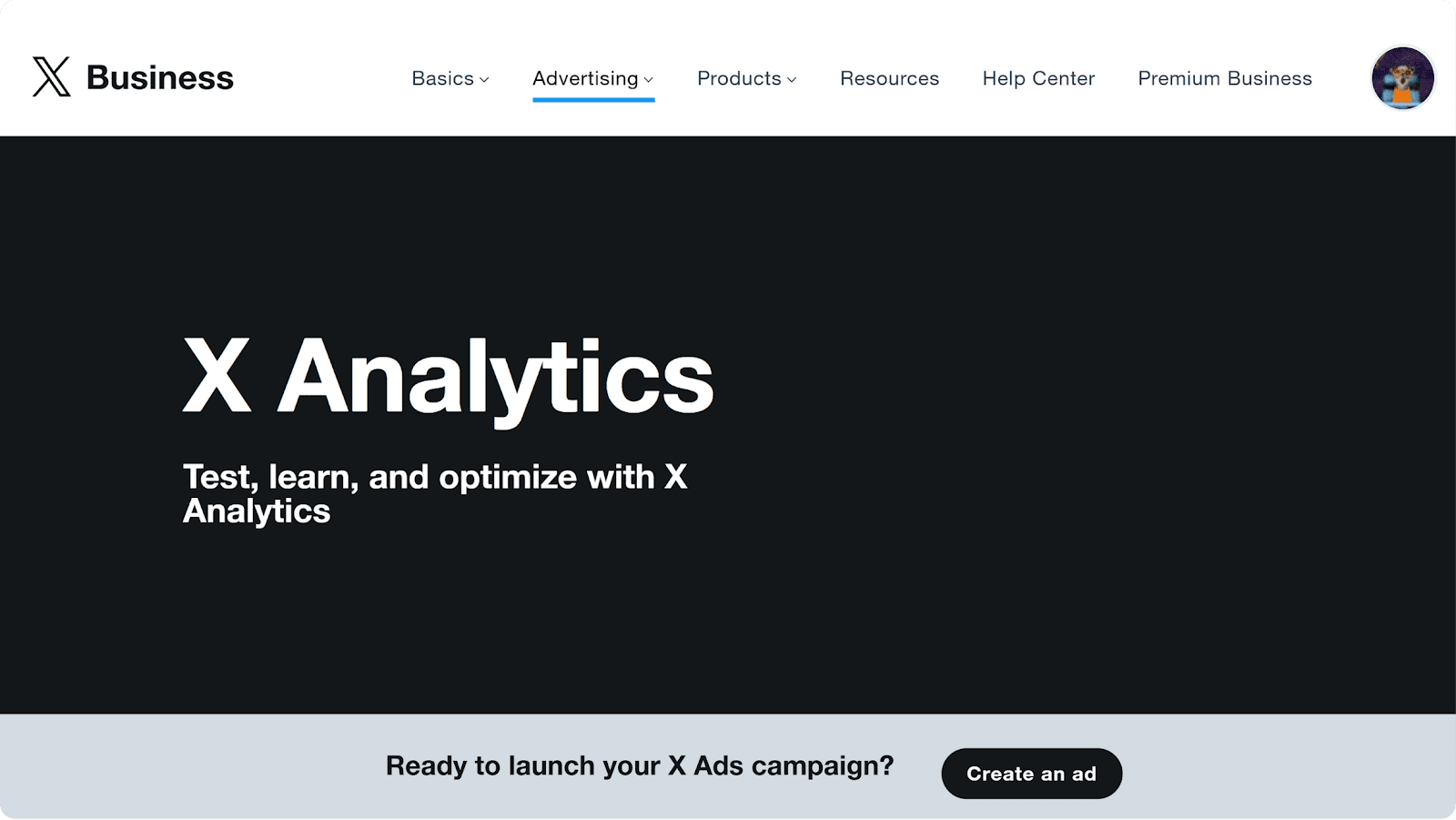 A screenshot of the X/Twitter Analytics website.