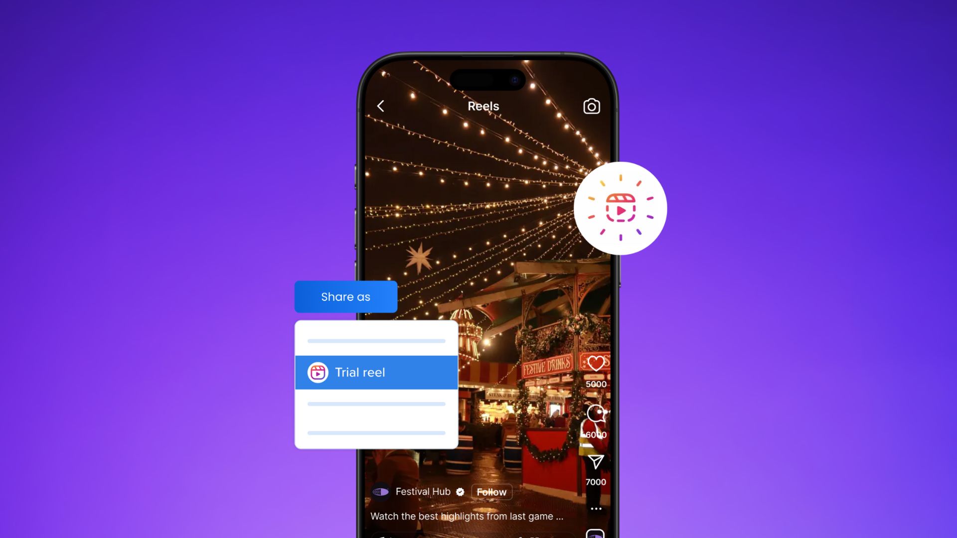 An illustration showcasing Trial Reels in Vista Social.