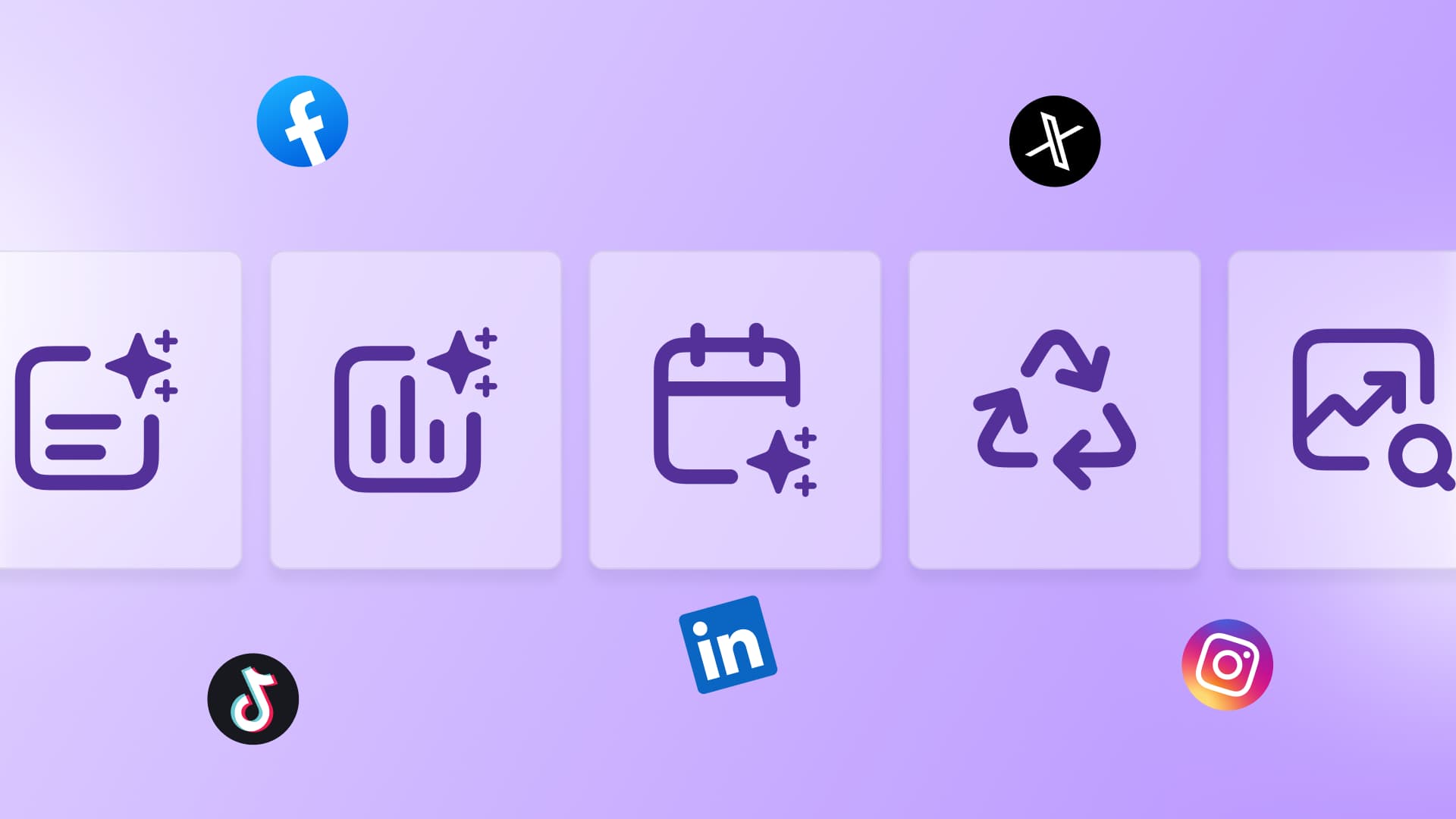 An illustration showcasing the different tasks social media AI tools can help with.
