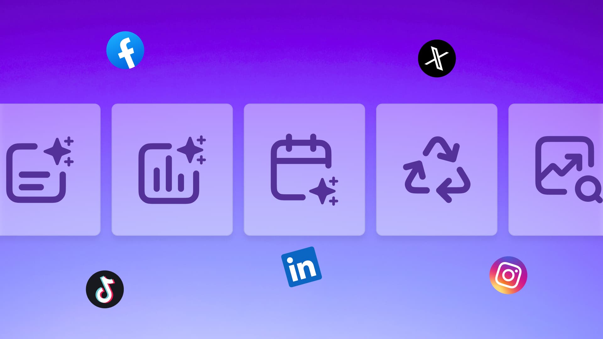 An illustration showcasing the different tasks social media AI tools can help with.
