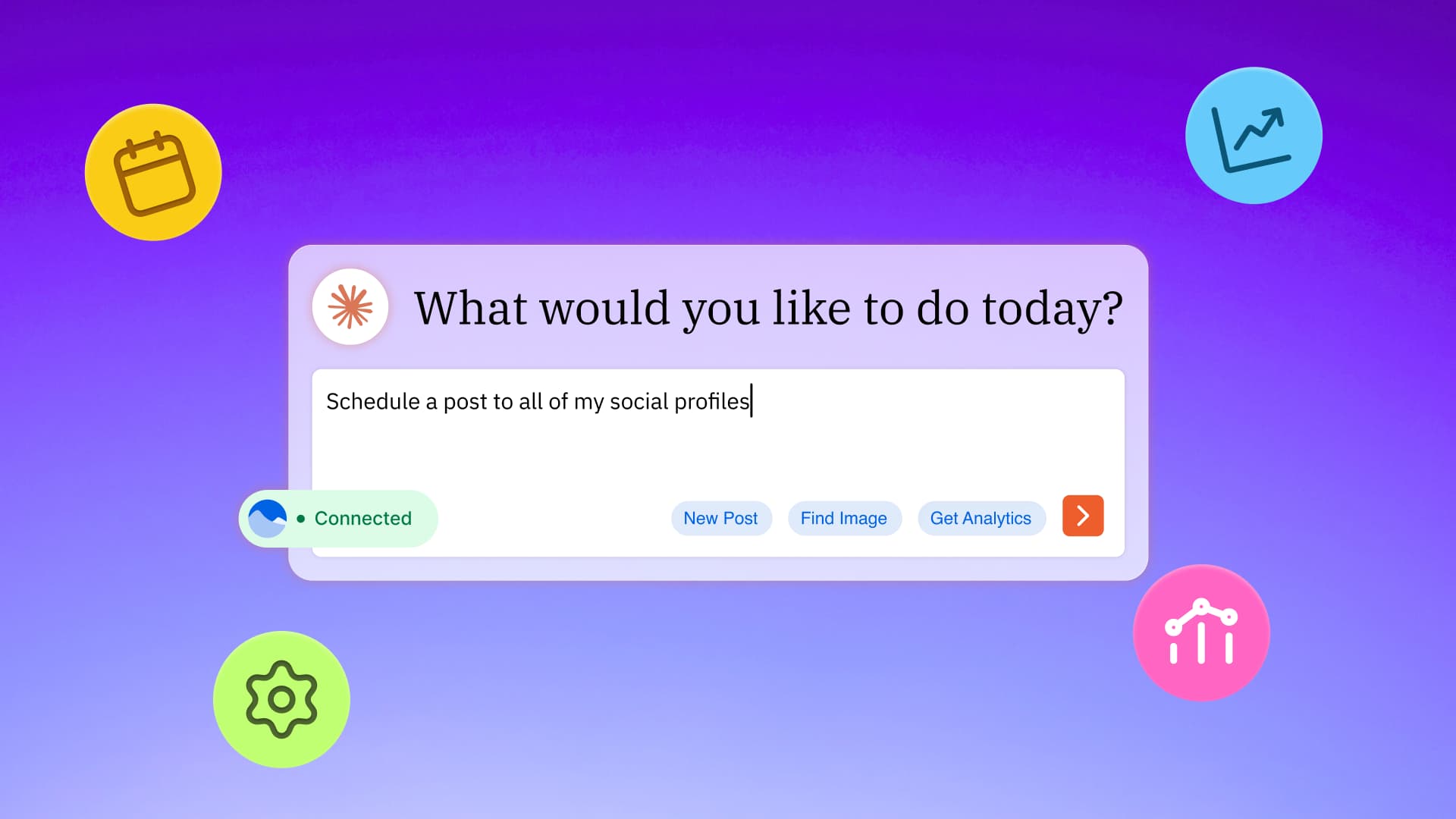 An illustration showcasing a Claude interface with a Vista Social connection.