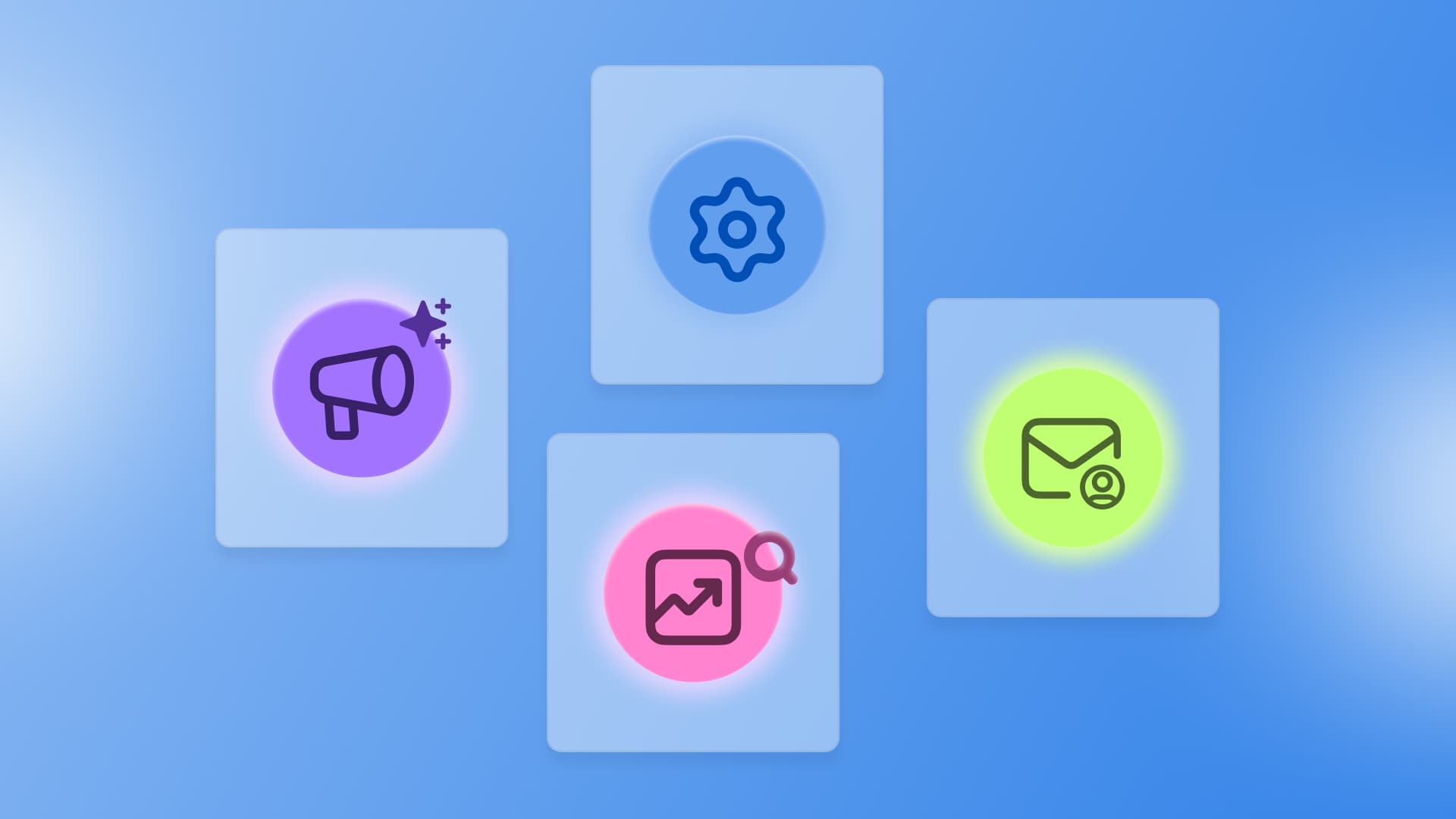 An illustration showcasing marketing elements that AI can help with.