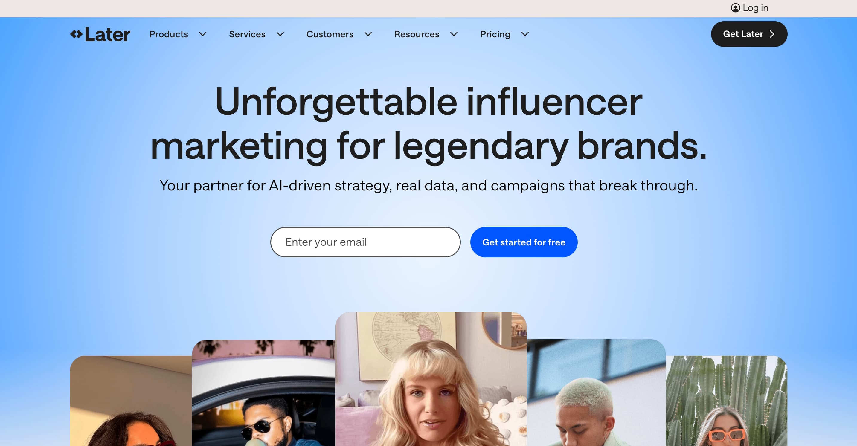 Social media automation tool Later's website.