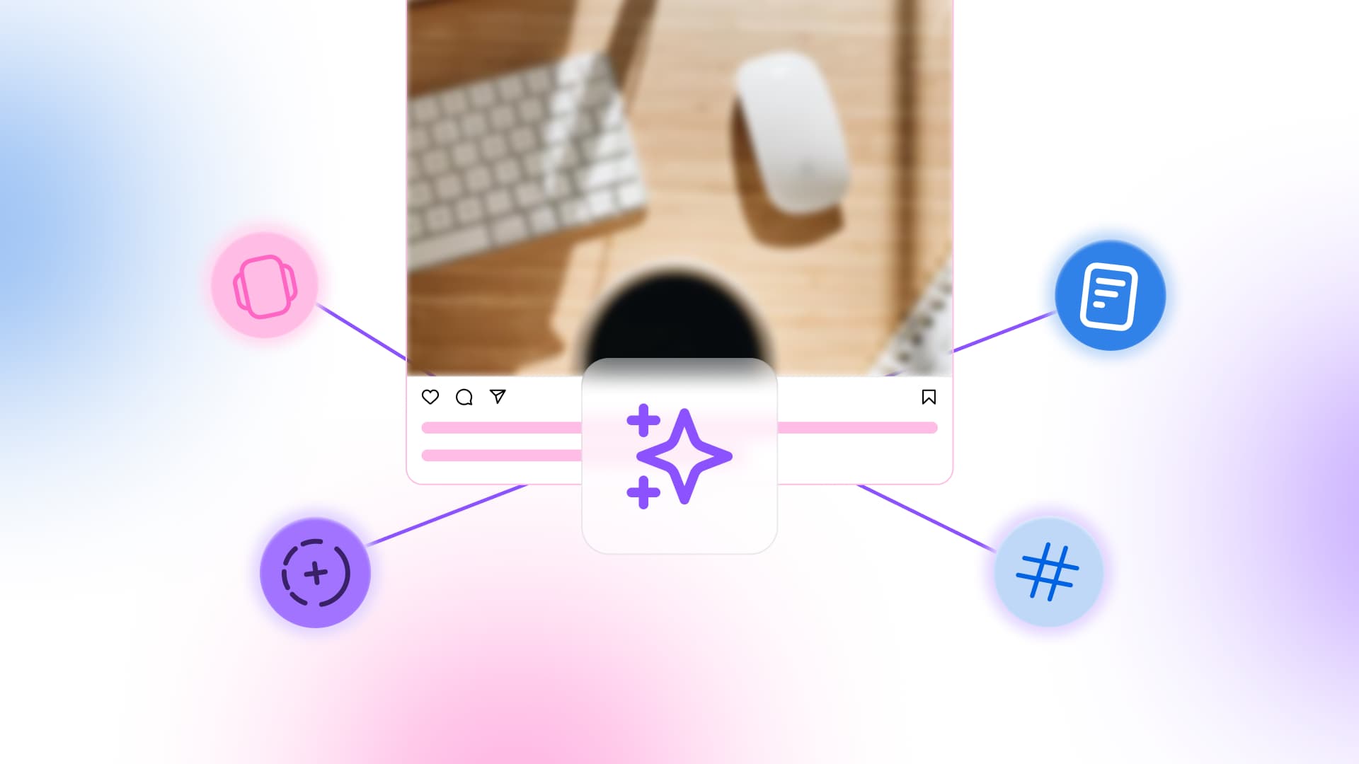 An illustration highlighting ways AI can be used for an Instagram post.