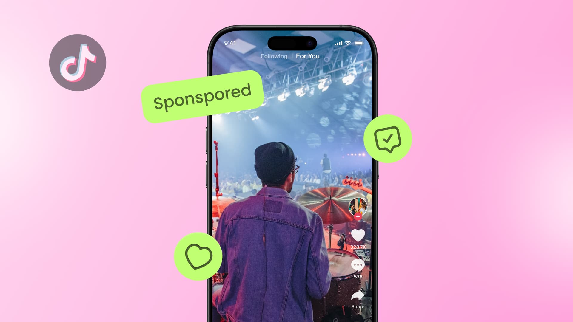 An illustration showcasing a TikTok ad and its results.