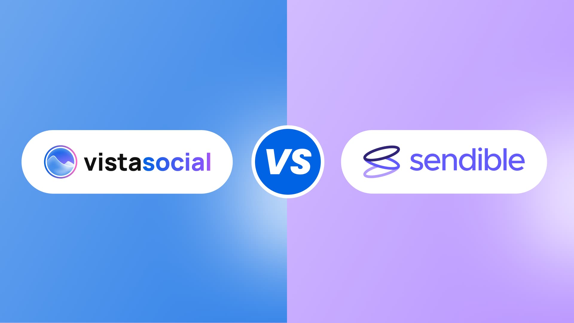 An illustration comparing Vista Social vs. Sendible.