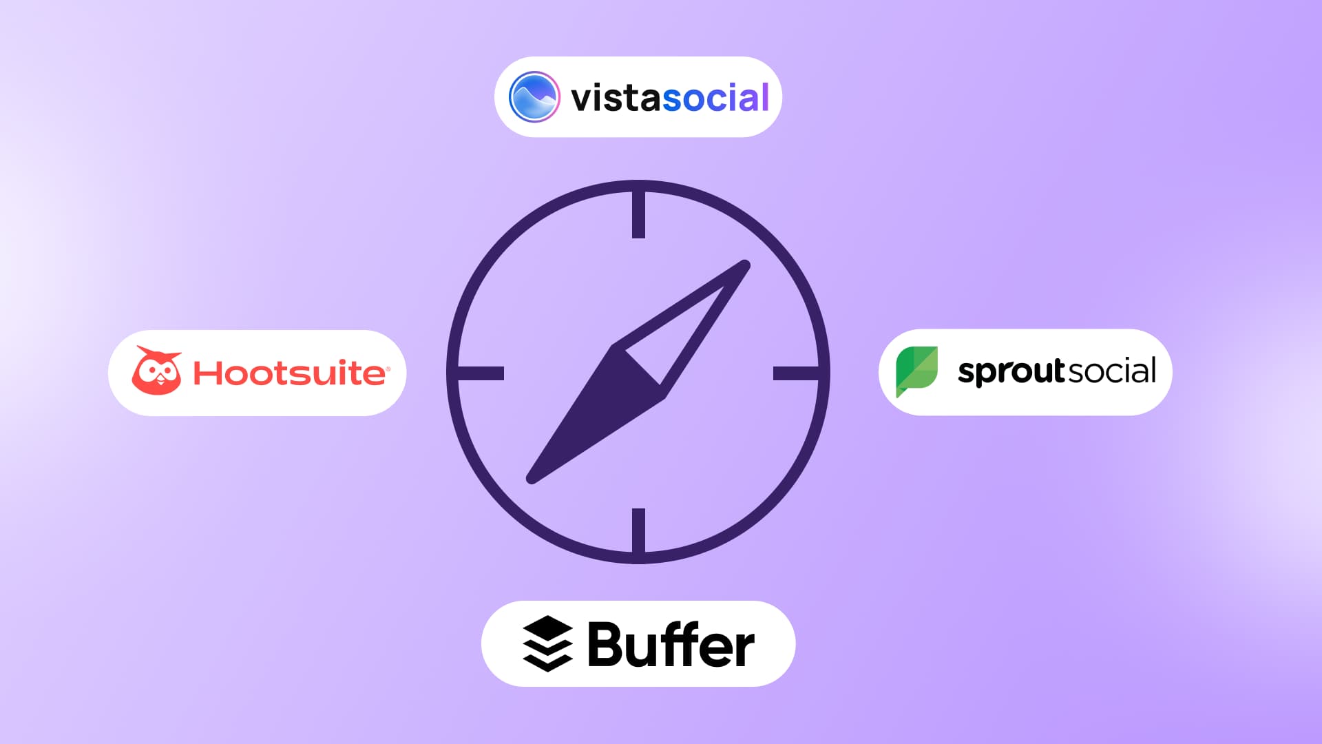A compass listing different Hootsuite alternatives to consider.