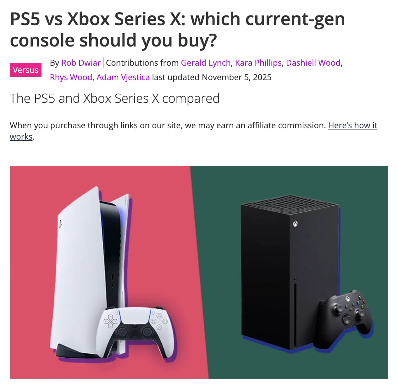 A product comparison blog post.