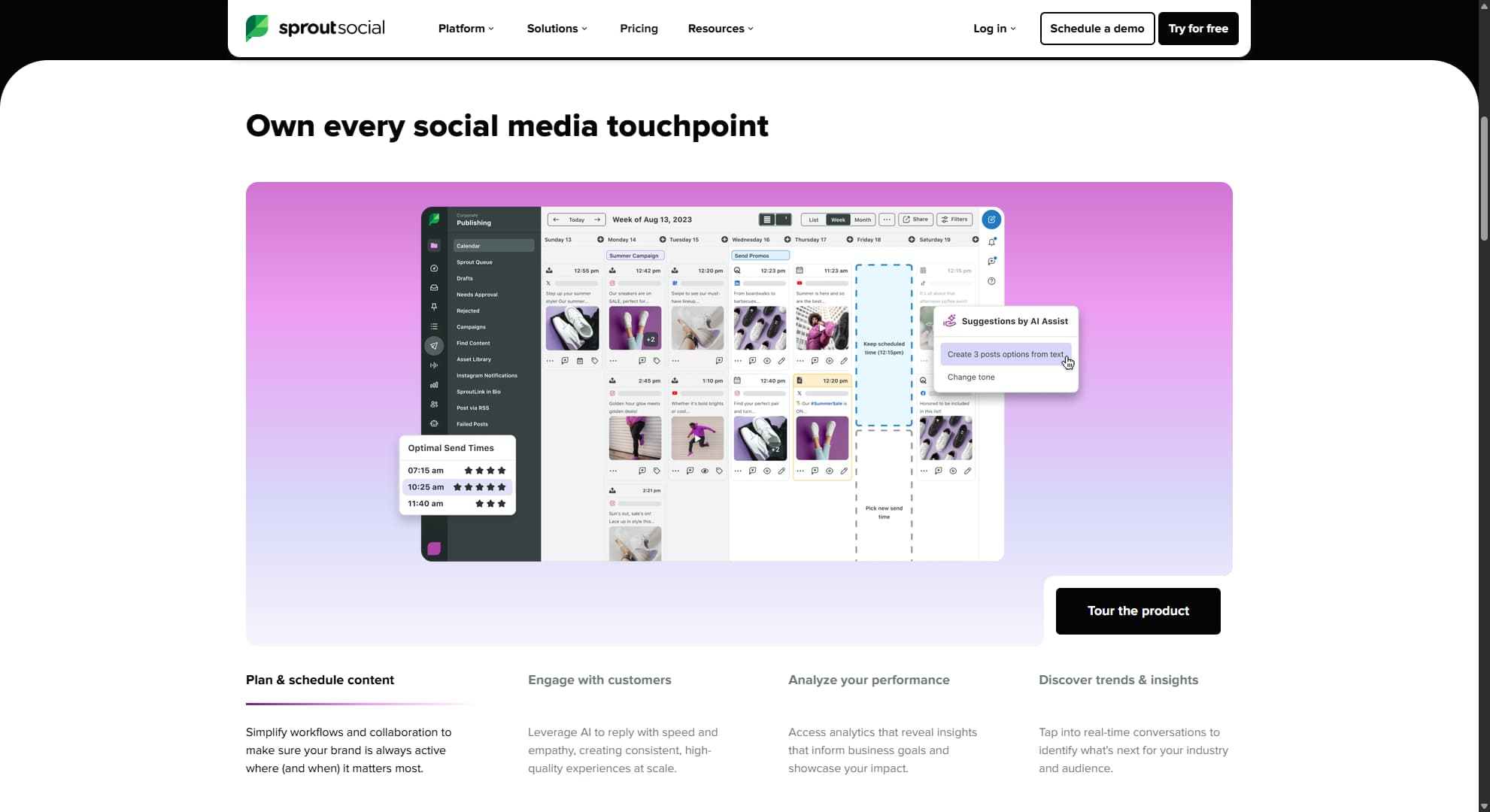 Hootsuite alternative Sprout Social's website.