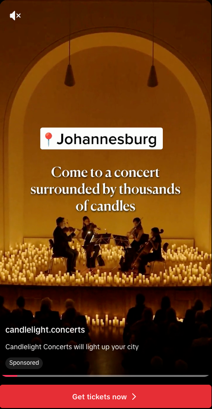 A screenshot of a TikTok ad promoting a local event.