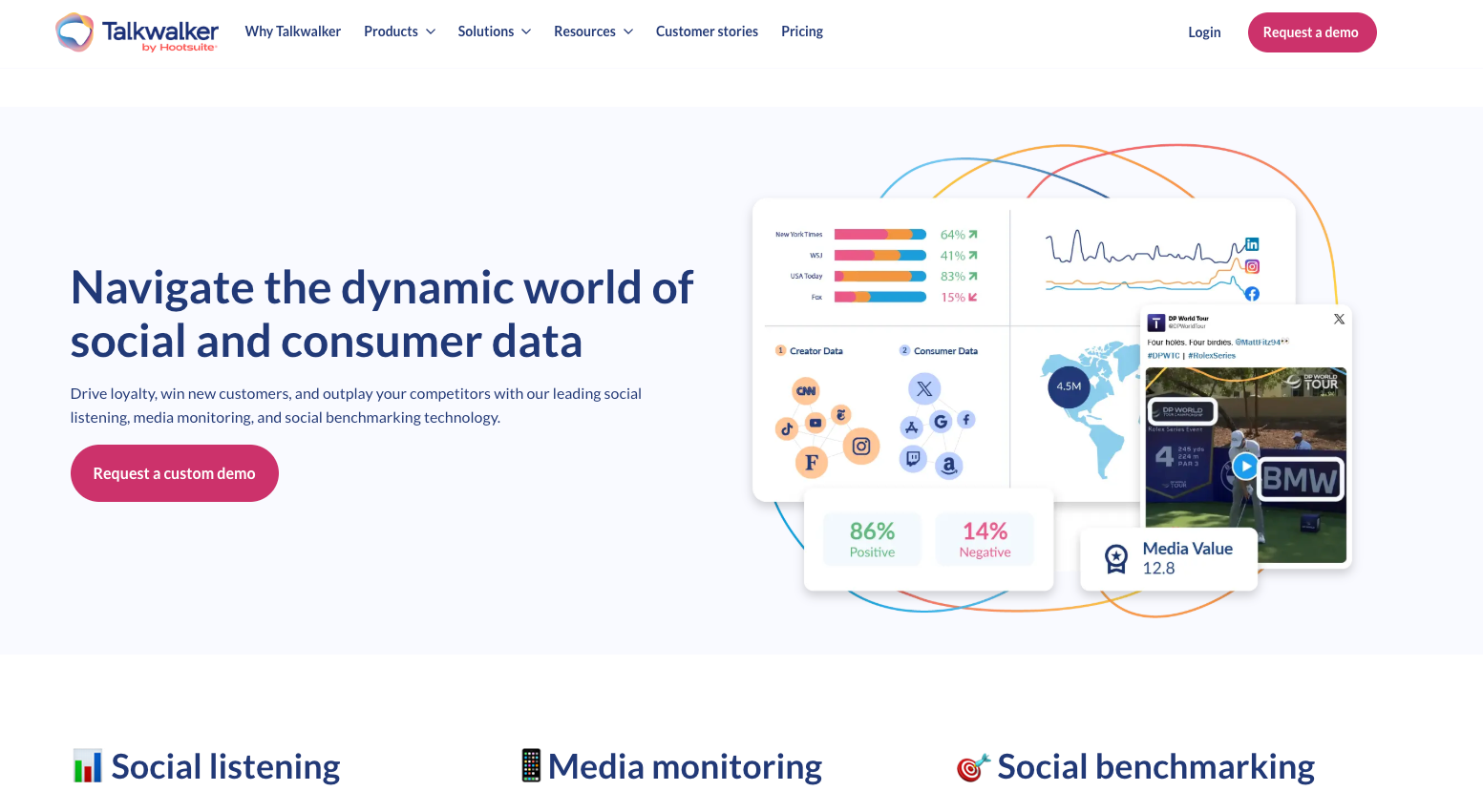 AI social listening platform Talkwalker's website.