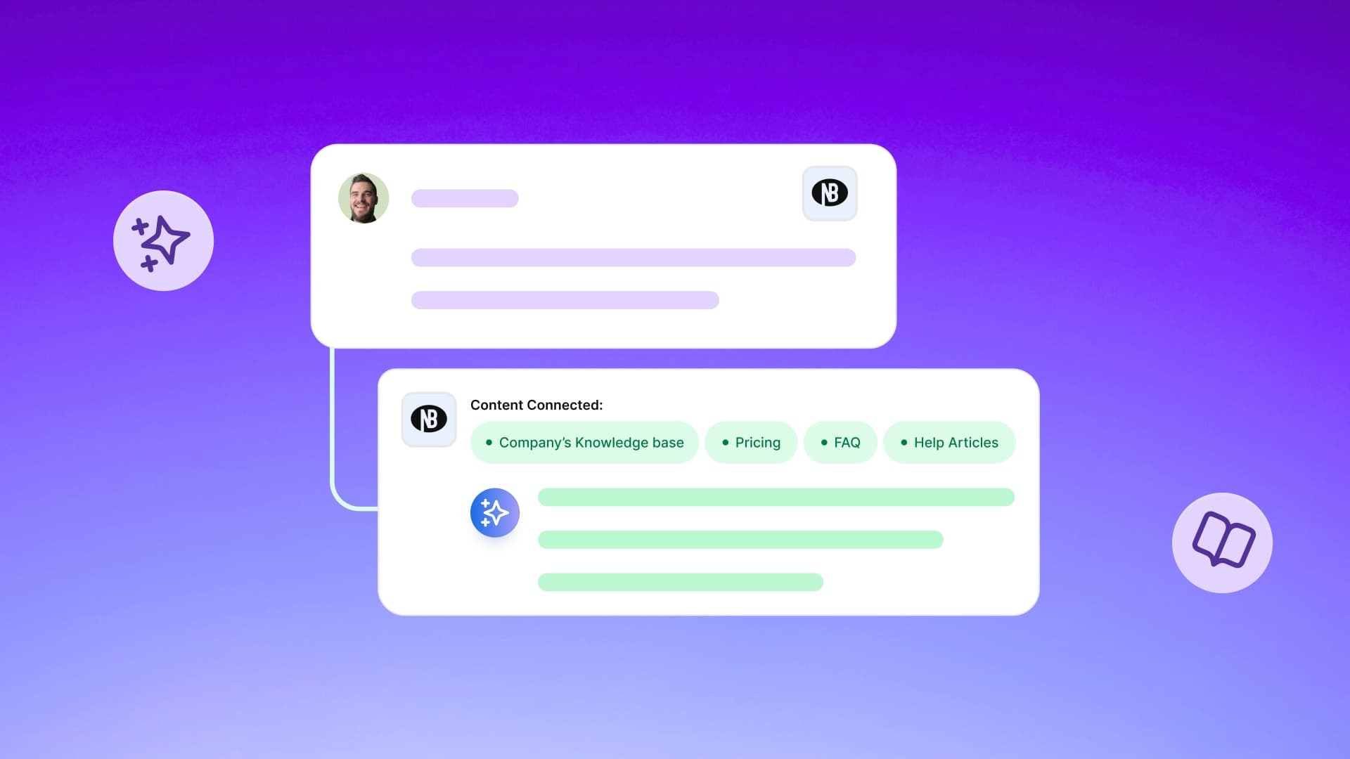 An illustration of a brand-aware AI having a conversation with a customer.