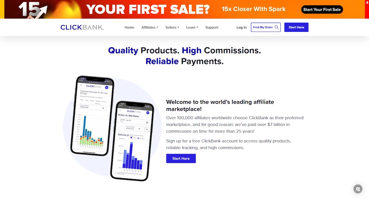 ClickBank's affiliate program details page.