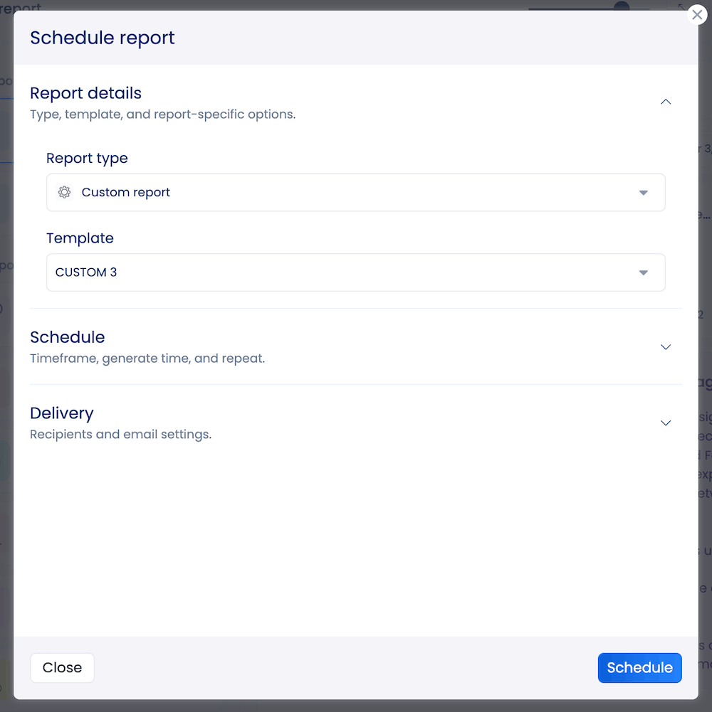 How to schedule a report in Vista Social.