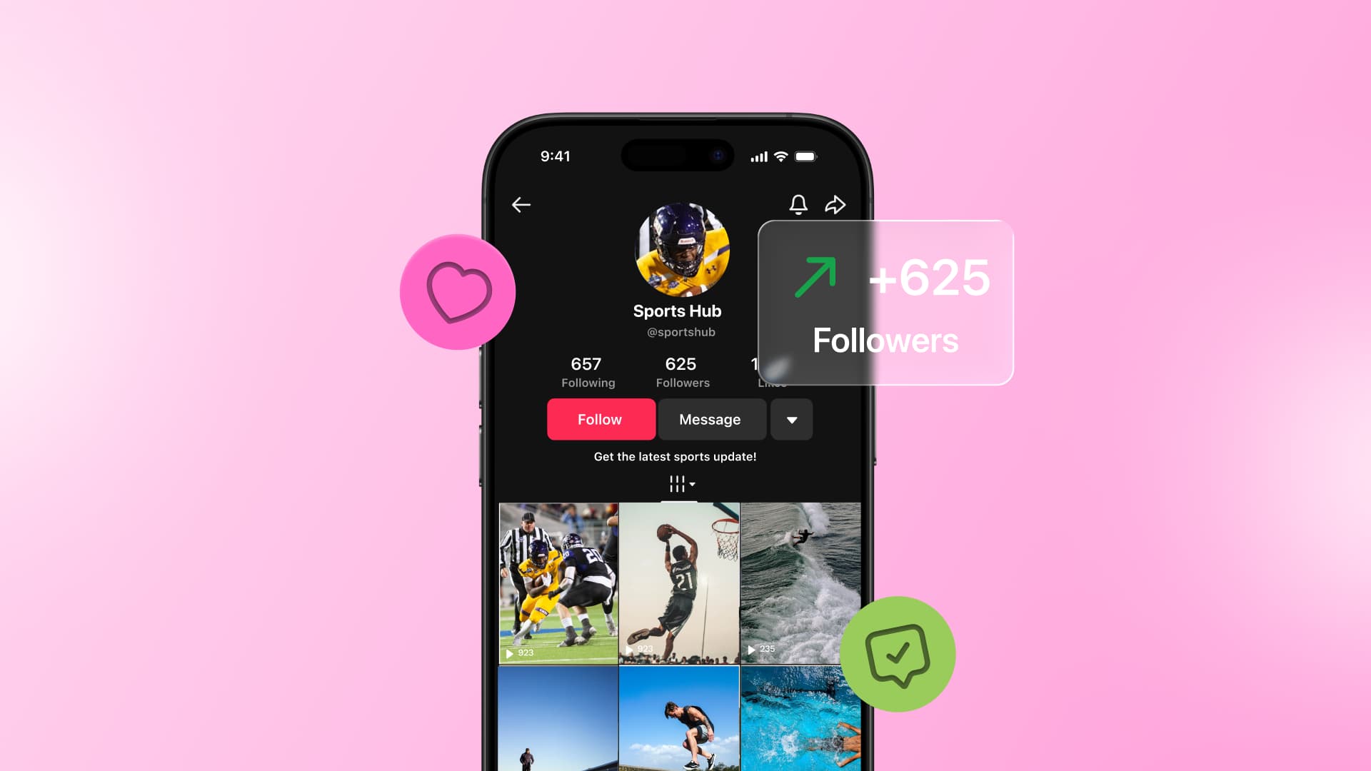 An illustration showcasing a TikTok profile with an increase in followers.