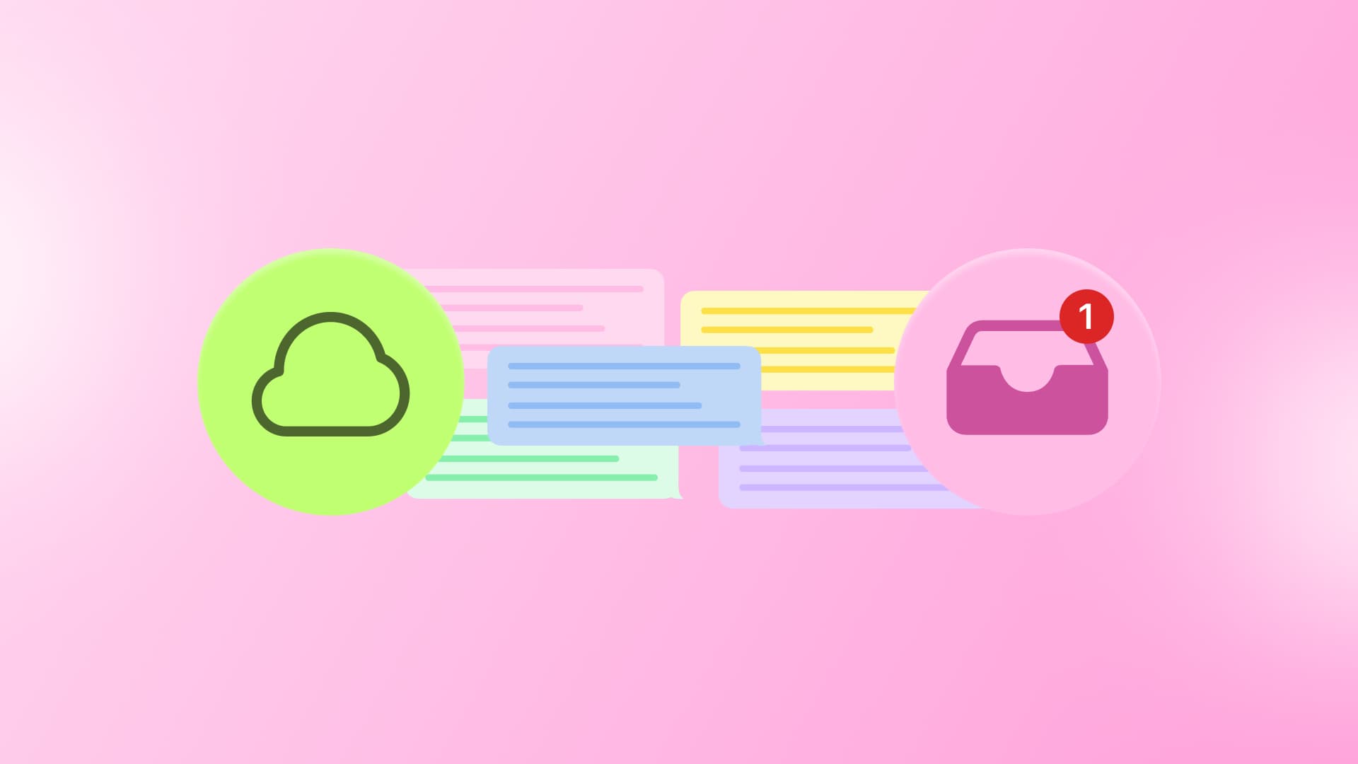 An illustration showcasing Instagram messages leaving the cloud and moving into the Instagram inbox.