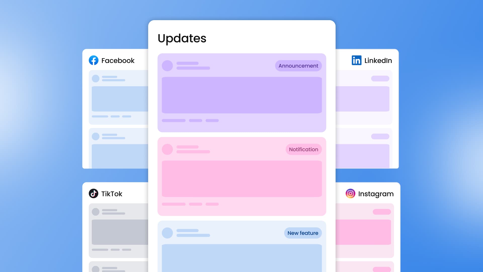 An illustration of a social media feed being updated.