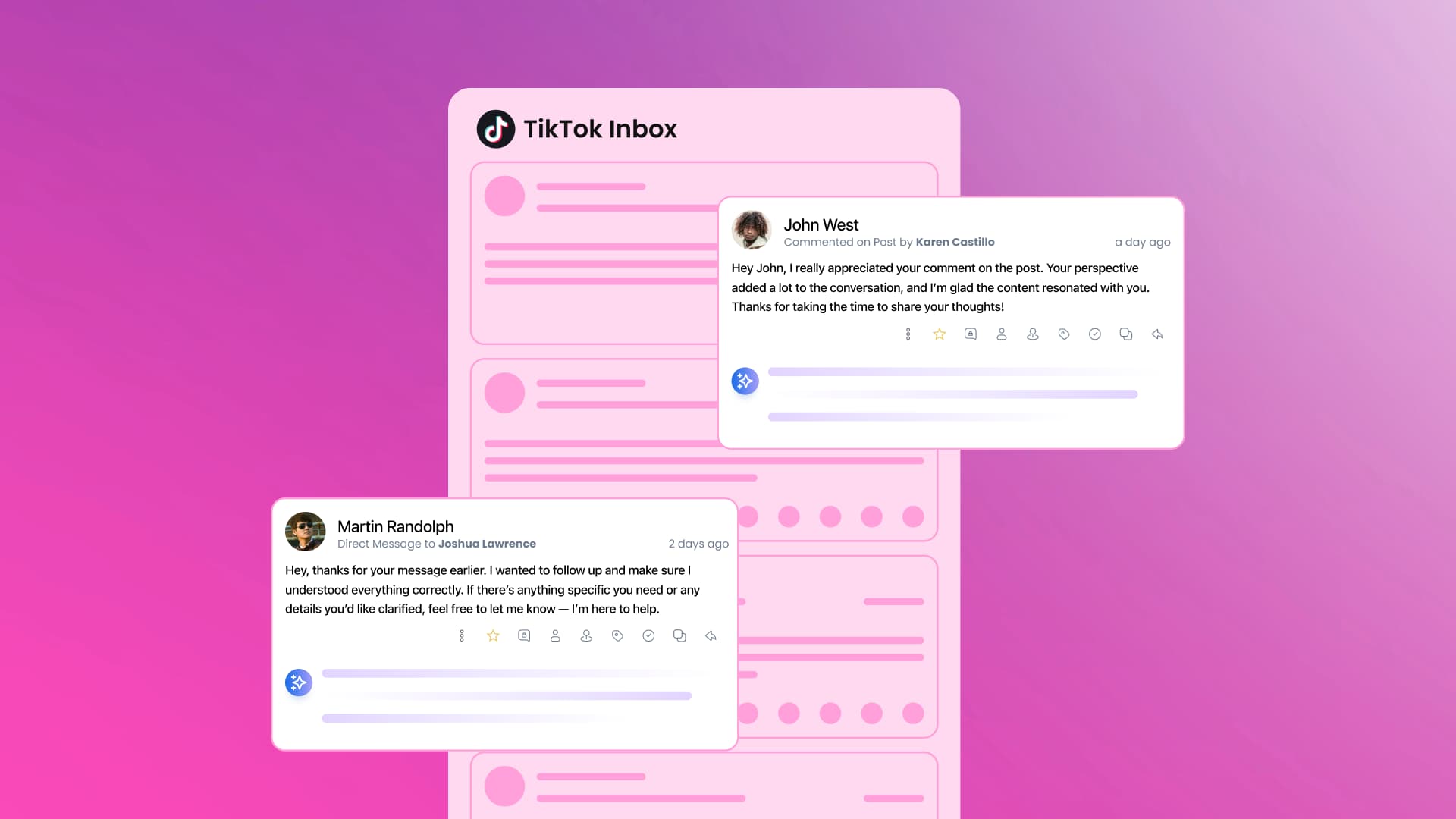 An illustration showcasing automated TikTok DM responses.