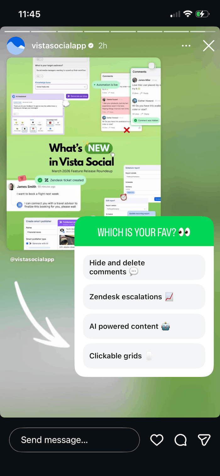 An example of an Instagram post being shared to an Instagram story.