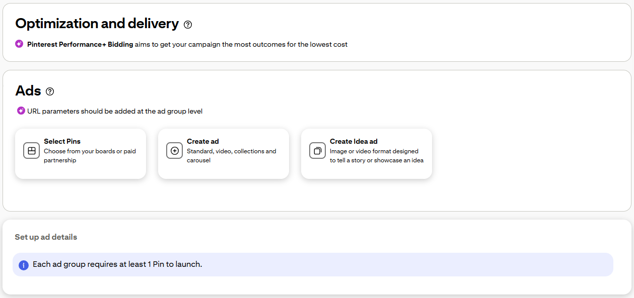 Set your Pinterest ad bidding.