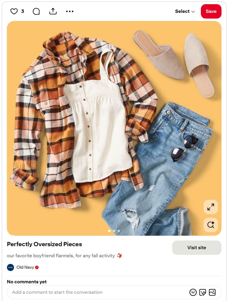 A Pinterest ad example from Old Navy.