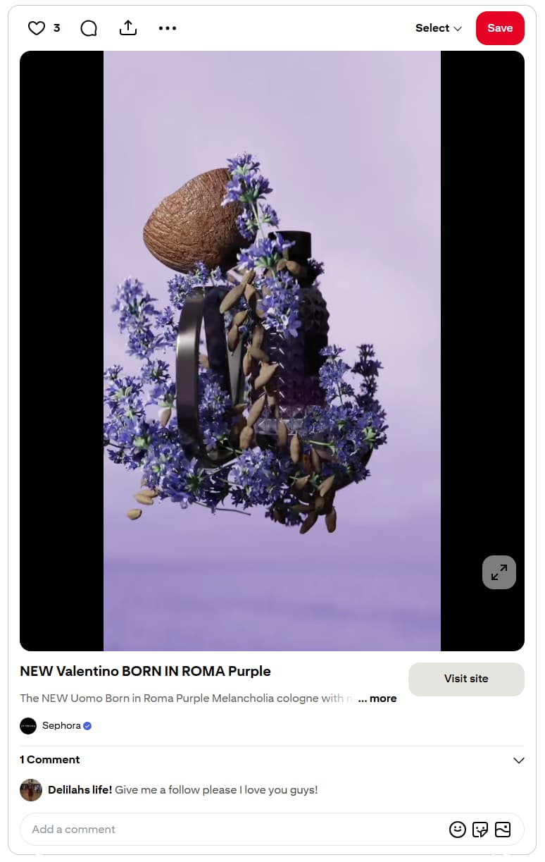 A Pinterest ad example from Sephora.