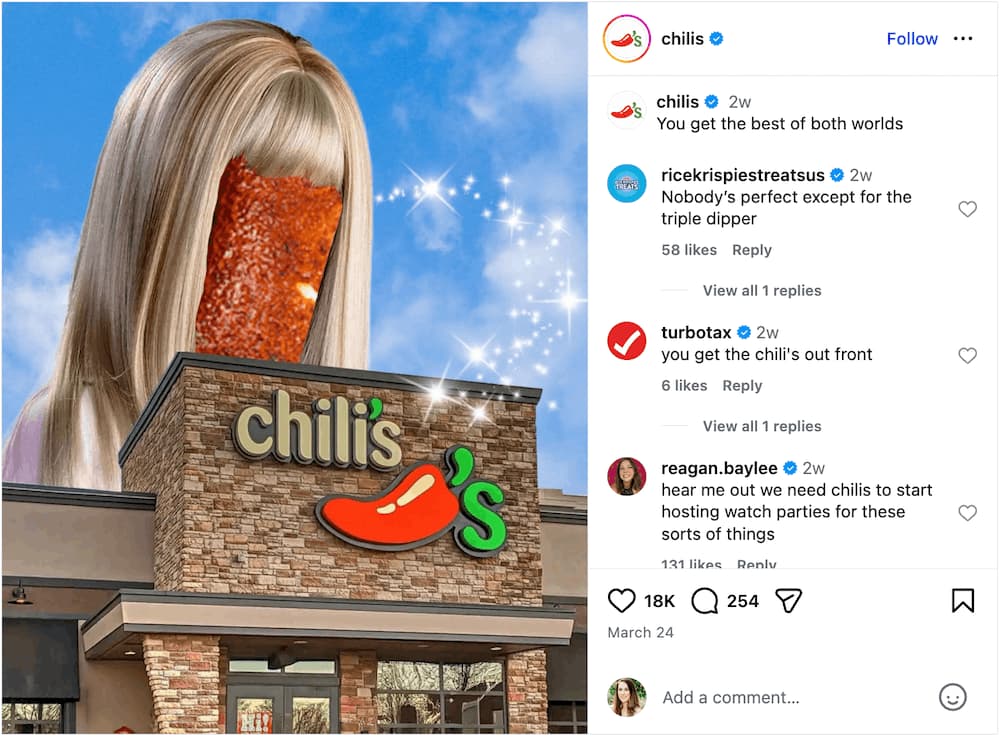 An Instagram post from @chilis.