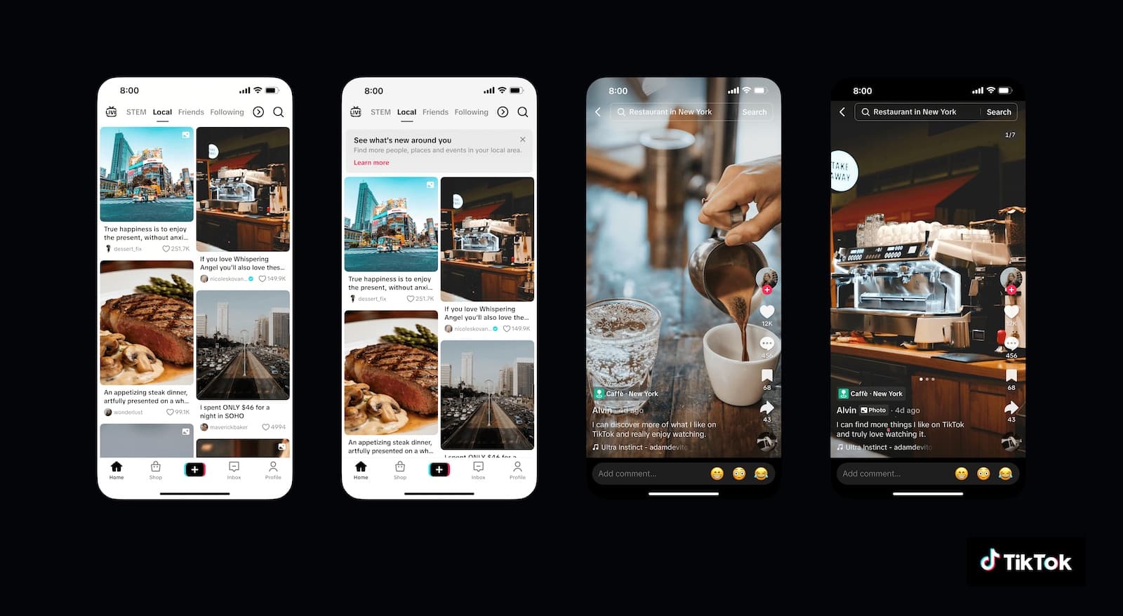 A mockup of the TikTok Local feed.