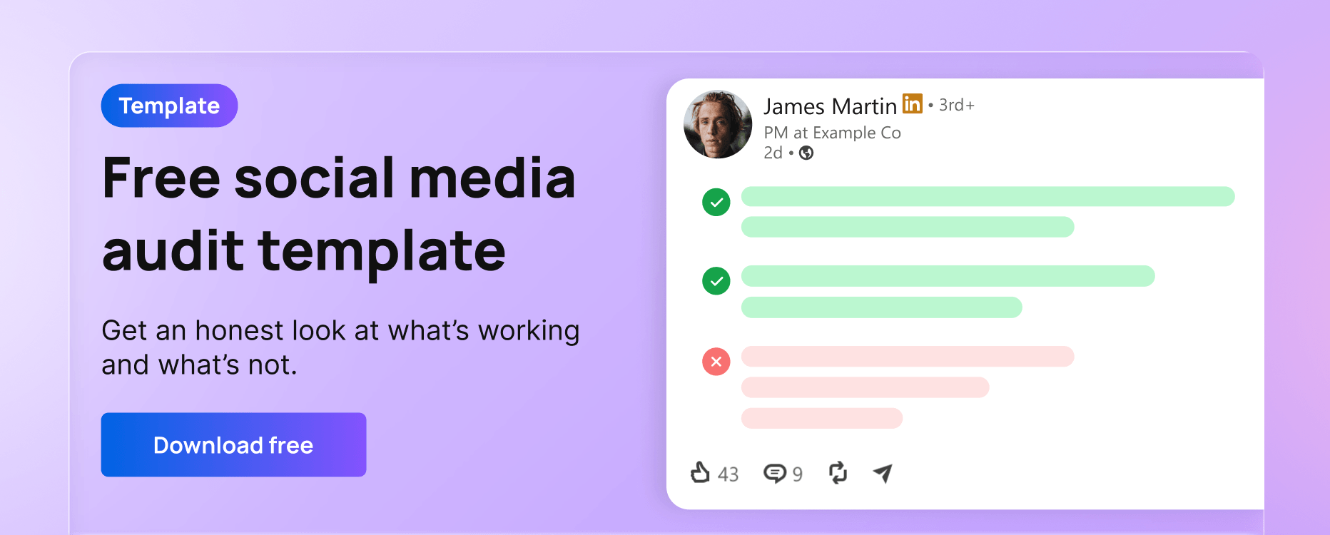 Get a free social media audit template from Vista Social.
