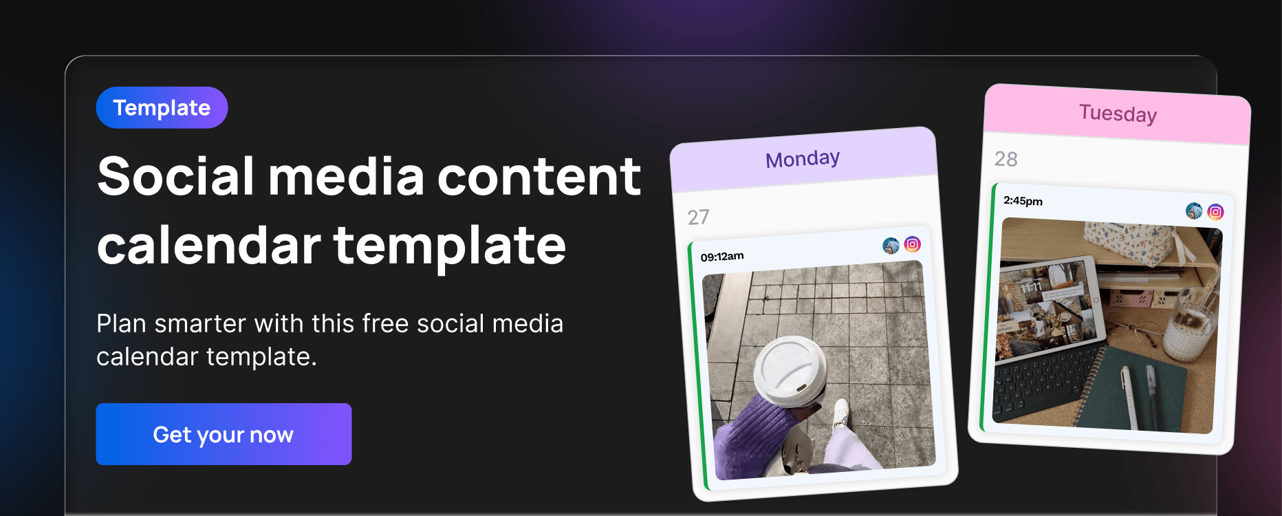 Get your free social media content calendar template from Vista Social.