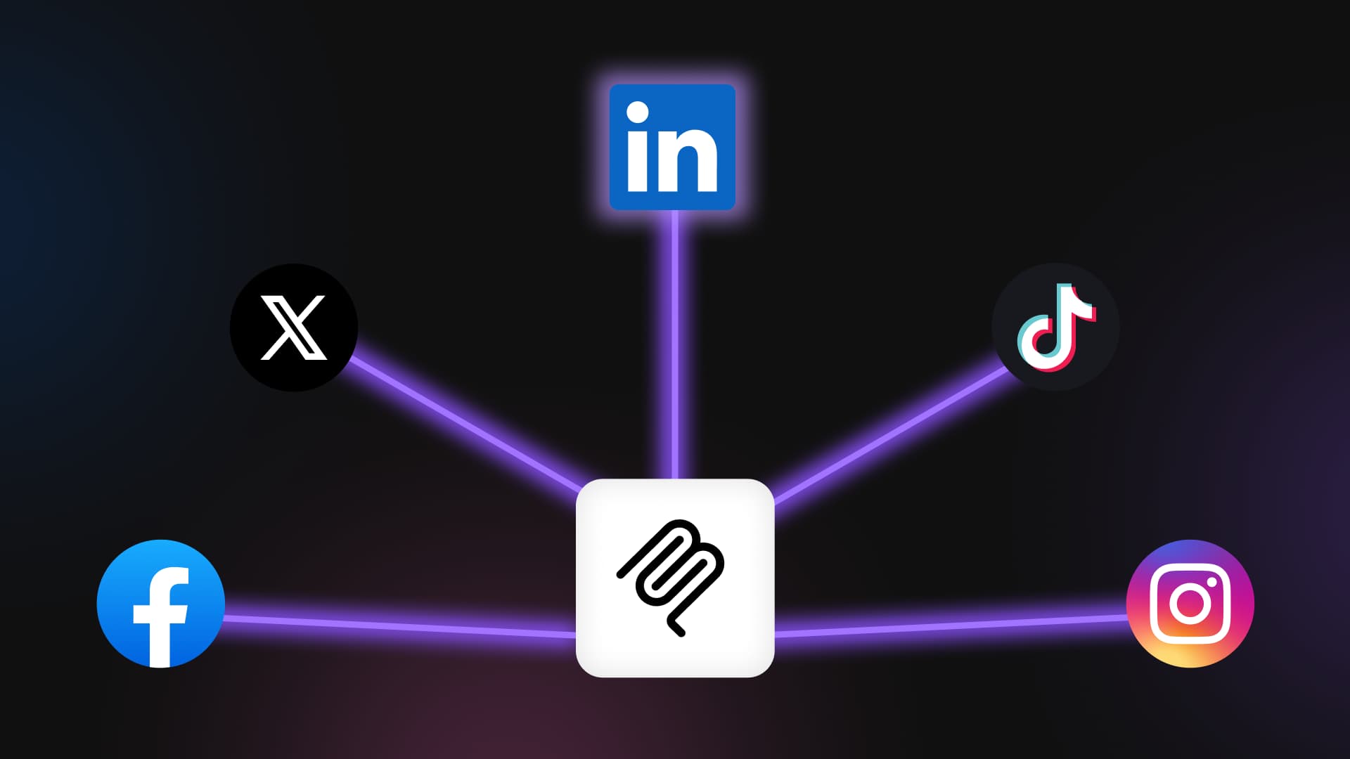 An illustration showcasing social media icons connecting to MCP.
