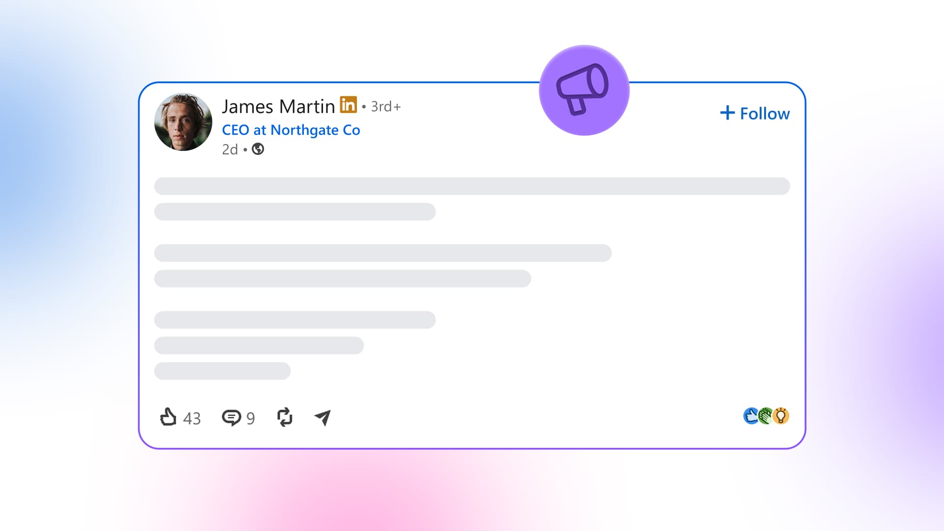An illustration showing a founder-led LinkedIn post as part of a marketing strategy.