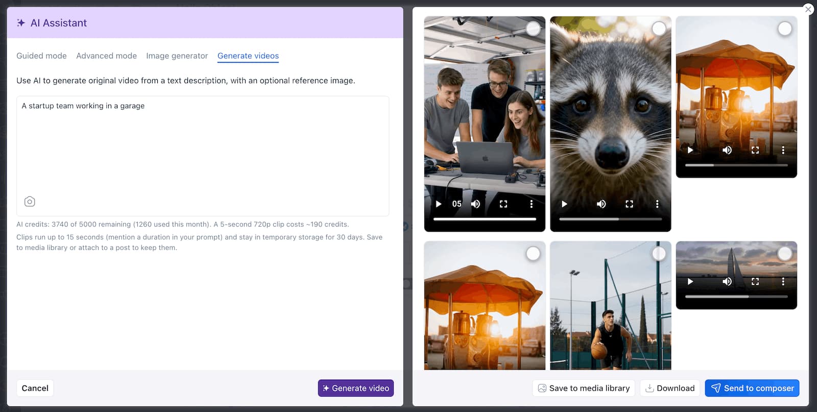 How to generate videos with AI in Vista Social.