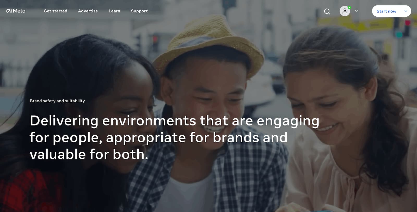 Meta brand safety and suitability page describing its approach to safe and appropriate ad environments.