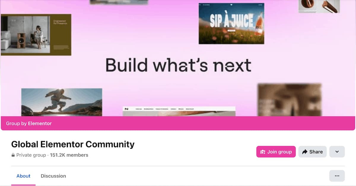 The Global Elementor Community Facebook group.