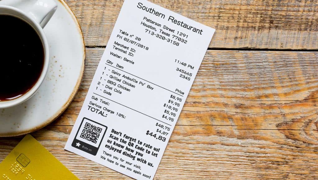 An image of a receipt with a QR code at the bottom.