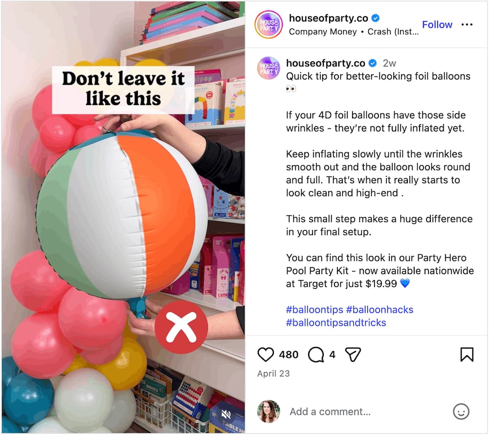 A screenshot of an Instagram Reels idea sharing a quick how-to.