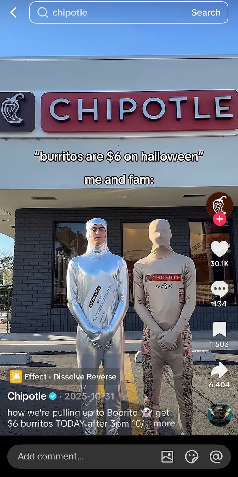 A TikTok video from Chipotle.