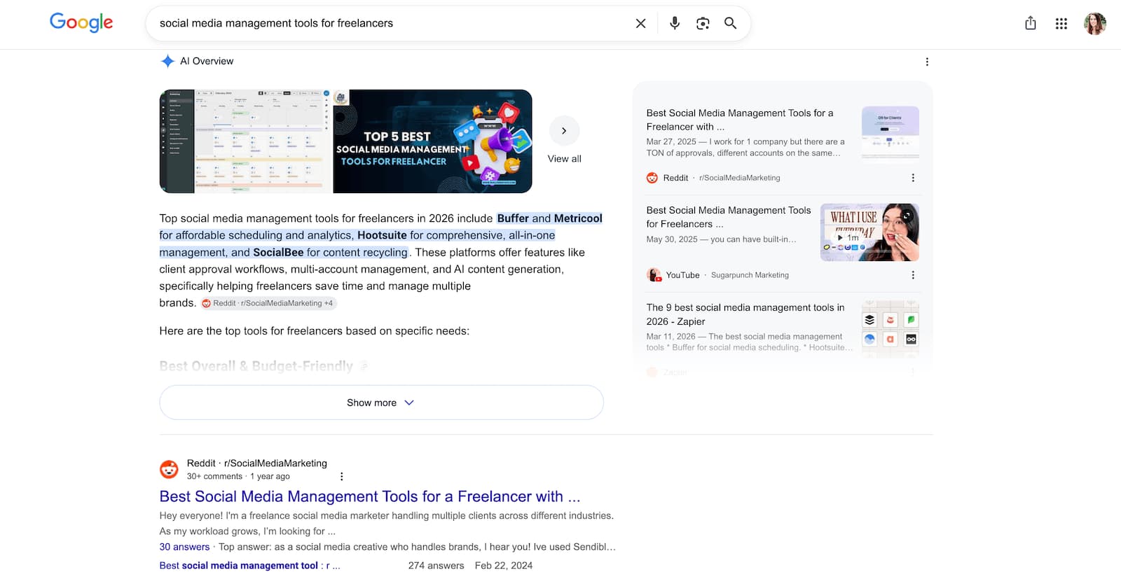 A screenshot of Google search results with a Reddit post at the top.