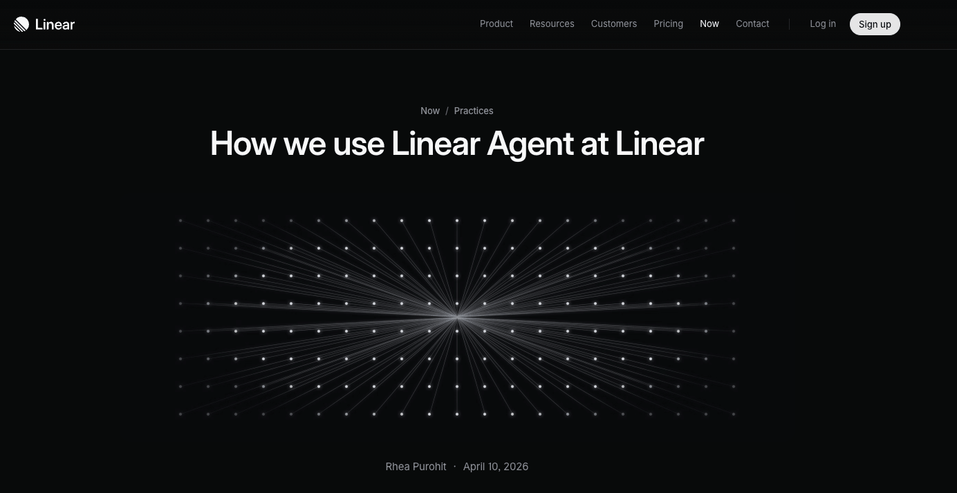 A screenshot of a blog post from SaaS tool Linear.