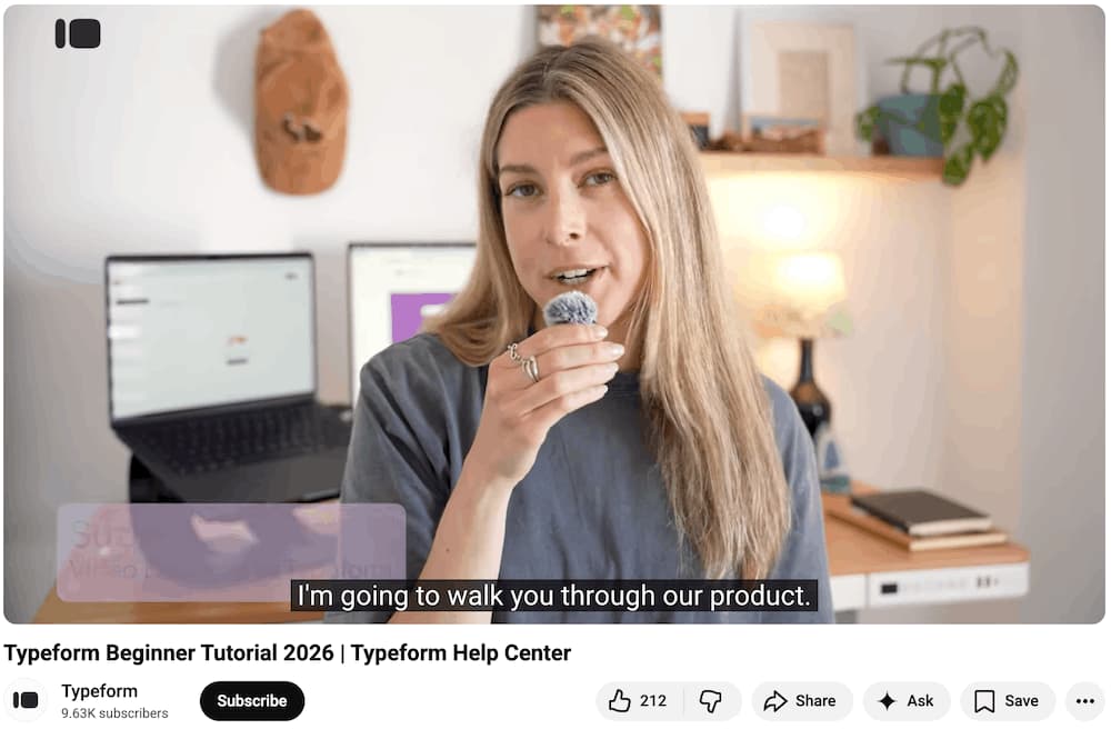 A YouTube video from survey software Typeform.