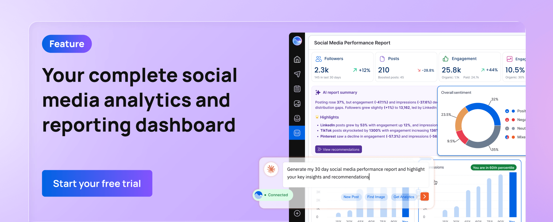 Vista Social is your complete social media analytics and reporting dashboard.