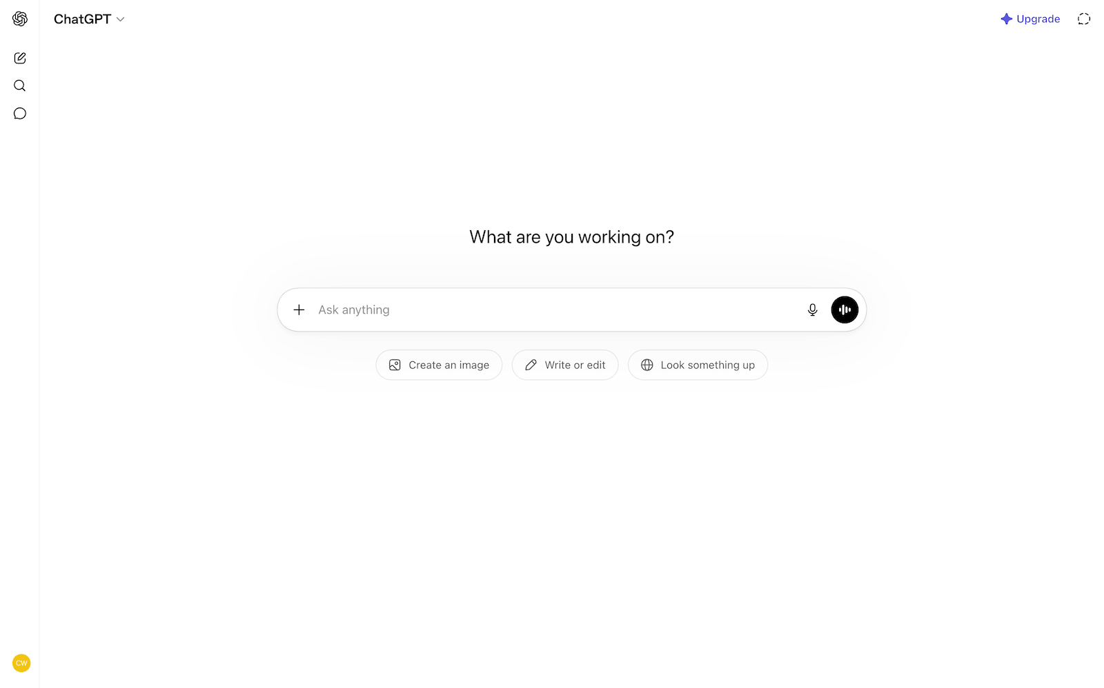 A screenshot of AI content creation tool ChatGPT's website.