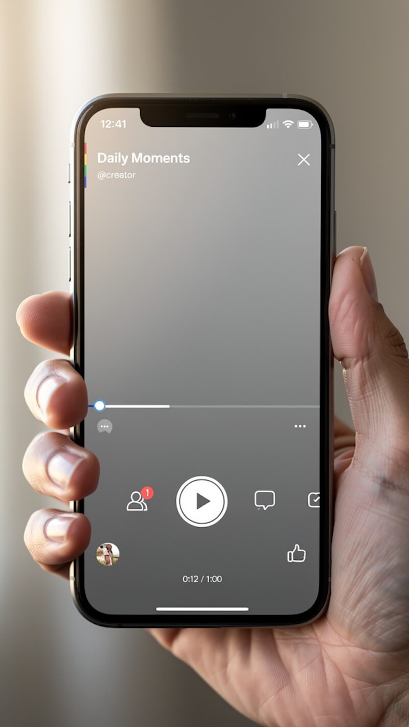 Smartphone mockup on a neutral background, vertical orientation, clean minimal style