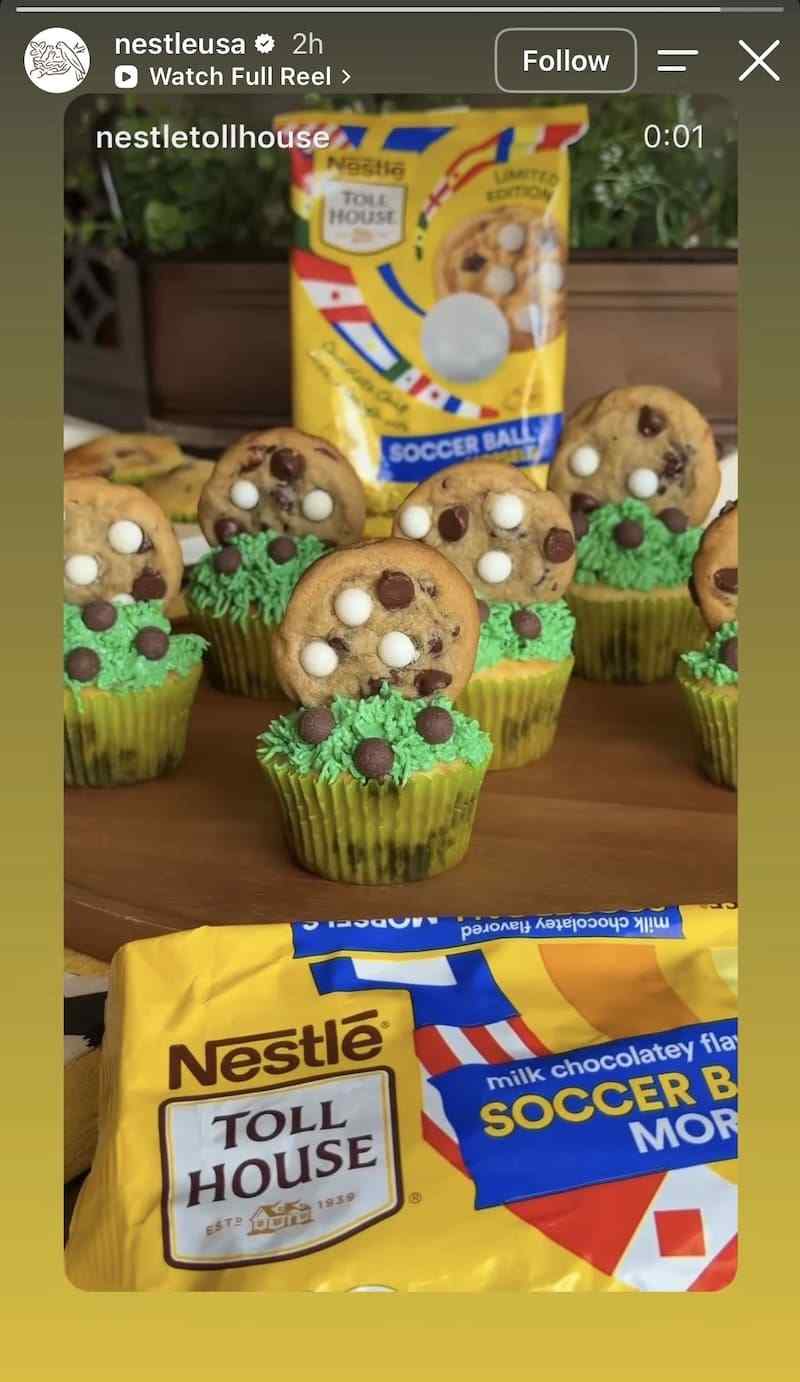 World Cup limited edition Soccer Ball Morsels baked into green football-themed frosted cupcakes.