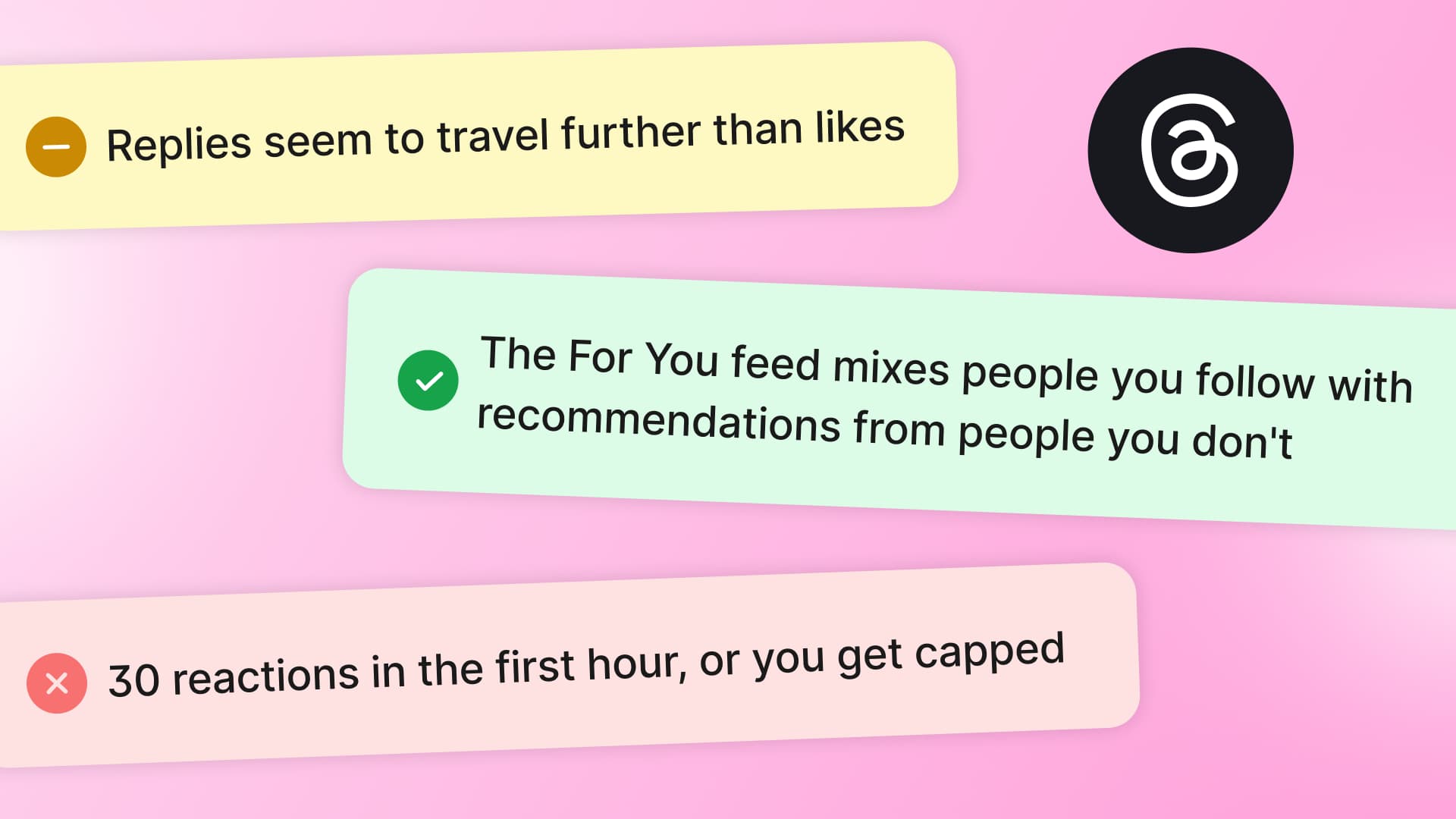 A header graphic highlighting three key facts and myths about the Threads feed recommendation algorithm.